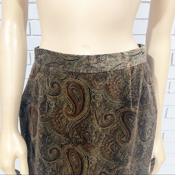 Michelle Stuart Vintage Brown‎ Paisley Midi Skirt - Picture 4 of 16
